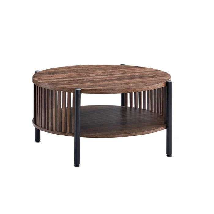 Paula Coffee Table Round 80cm walnut woodgrain