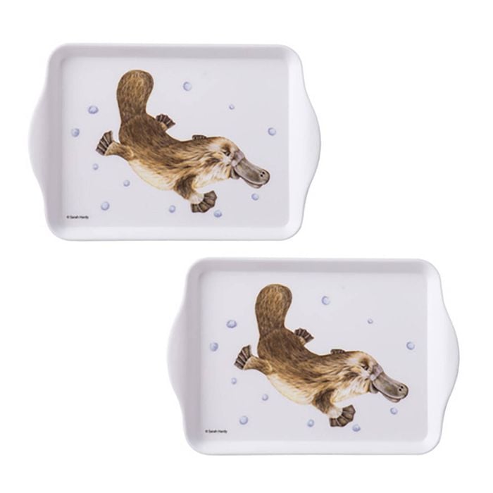 2pc Ashdene Bush Buddies Melamine 21x14.2cm Scatter Tray - Platypus