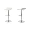 Hacienda 2 PU Leather Barstools (white) W/ Adjustable Height, 63-85cm