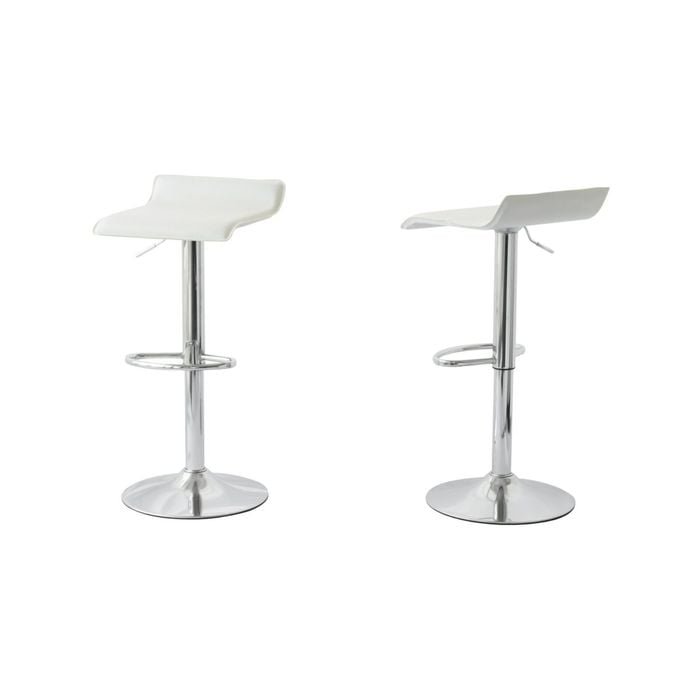 Hacienda 2 PU Leather Barstools (white) W/ Adjustable Height, 63-85cm