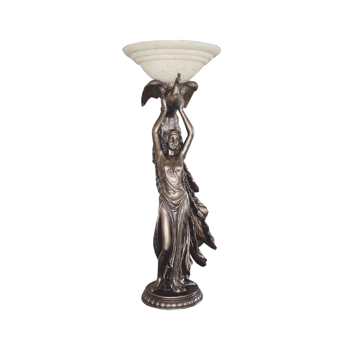 G&g Lady With Bird Art Deco Table Lamp