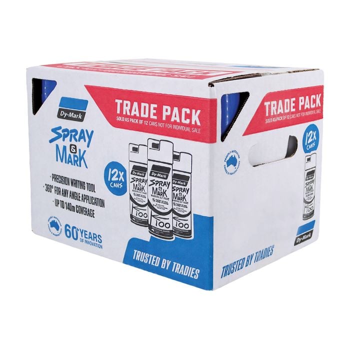 Dy-Mark 350g Blue Spray and Mark Spray Paint - 12 Pack