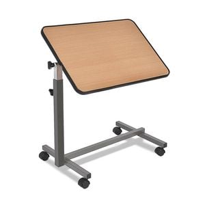 Adjustable Overbed Table with Swivel Castors - Ideal for Beds, Sofas & Recliners - Pine