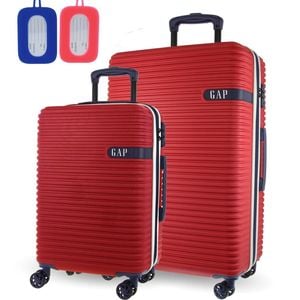 2pc Gap Hard-shell Suitcase Tsa Lock & Medium Cabin Luggage Set W/ Tag Red