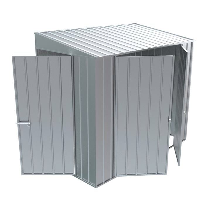 Build-a-Shed 1.2 x 2.3 x 2.0m Skillion Double Hinged Side Door Shed - Zinc