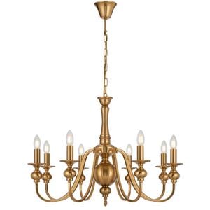 Telbix Siedel Vintage 8-Lights Pendant Hanging Lamp Light Metal Copper Polished