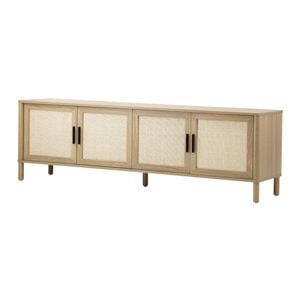 Oikiture TV Cabinet Entertainment Unit Stand Rattan Door 160cm