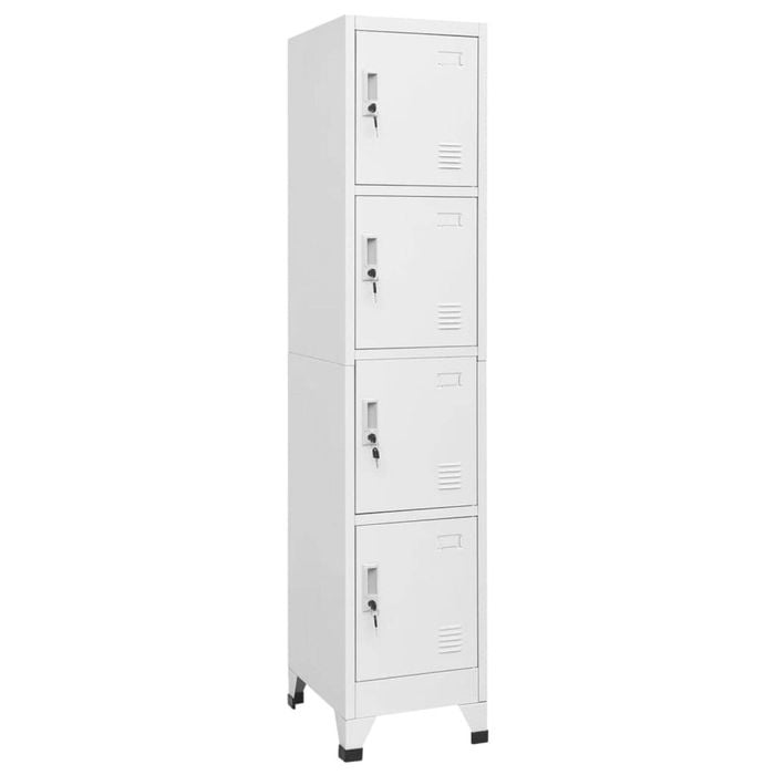 vidaXL Locker Cabinet with 4 Compartments Home Organiser Wardrobe Storage