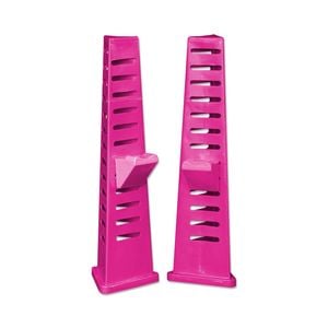2pc AgBoss Equestrian Multi Level Tri Jump Stand and Cup 1.2m Pink