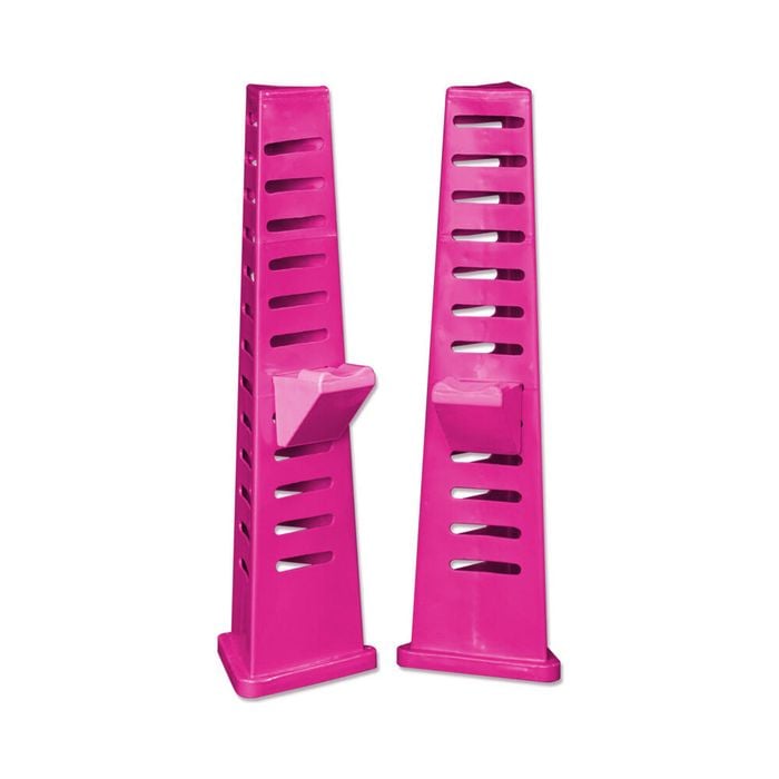 2pc AgBoss Equestrian Multi Level Tri Jump Stand and Cup 1.2m Pink