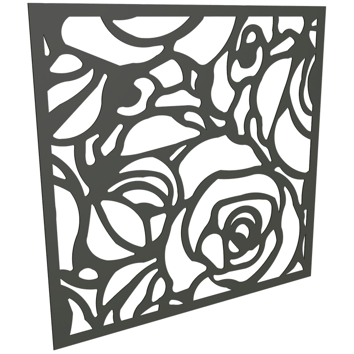 ProtectorAl 300-1200 x 300-1200mm Woodland Grey Roses Unframed Solid Aluminium Decorative Panel