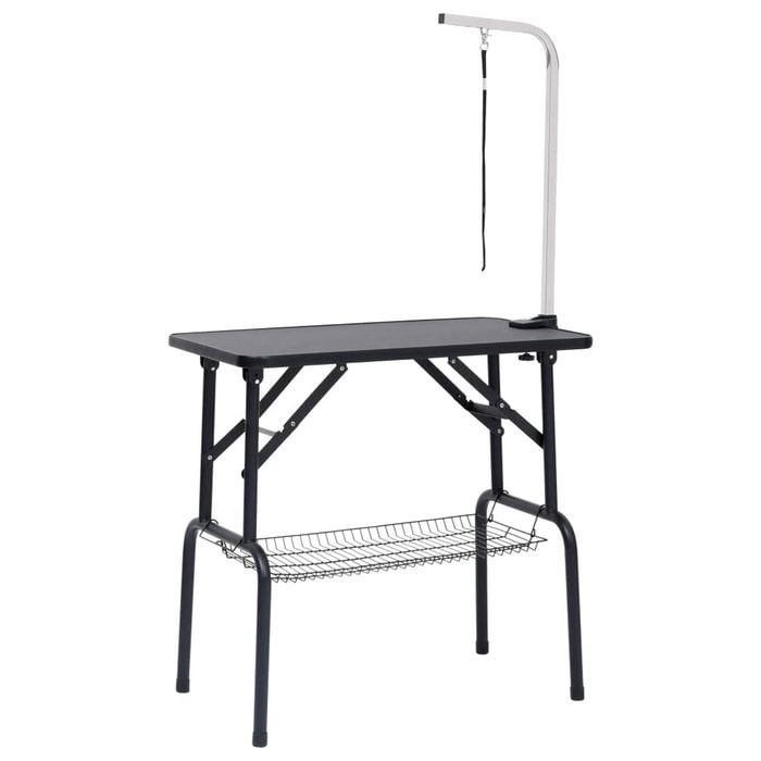 vidaXL Adjustable Dog Grooming Table with 1 Loop and Basket Pet Cat Bath Table