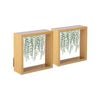 Nicola Spring 3D Deep Box Photo Frames - 6 x 6" - Light Wood - Pack of 2