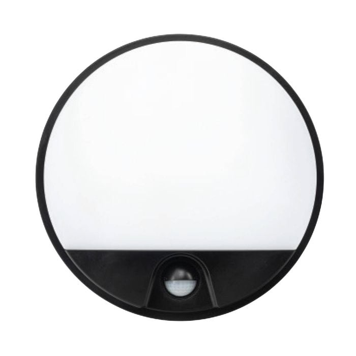 Brilliant 10W Alston Slimline Round Bunker Security Sensor Light