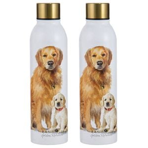 2PK Ashdene Puppy Love Golden Retriever Water Drink Bottle 24.5cm
