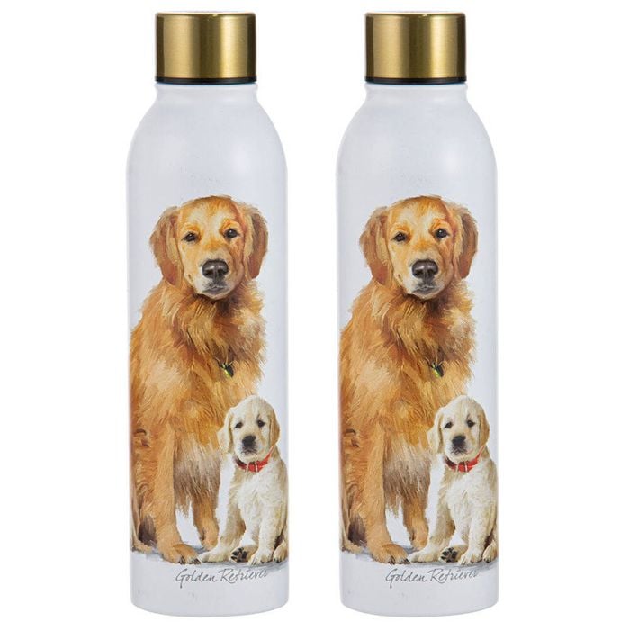 2PK Ashdene Puppy Love Golden Retriever Water Drink Bottle 24.5cm