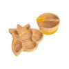 Tiny Dining Children's Bamboo Unicorn Plate, Bowl and Spoon with Suction Cups - Segmented Design