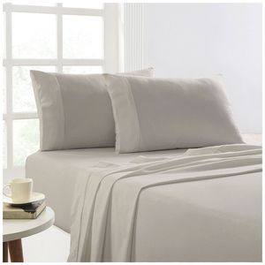 Park Avenue King Bed Flannelette Fitted Sheet Set 175GSM Egyptian Cotton Sand