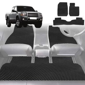6D Diamond Car Floor Mats for Ford Ranger 2006-2011-Full Set-Black-Outback GT