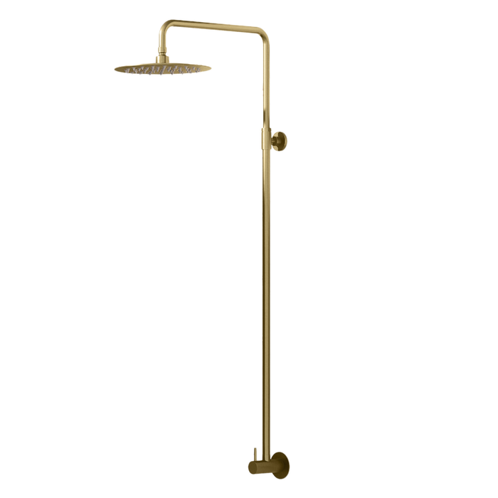 Alfresco Water Brushed Brass Outdoor Wall Shower 316 Stainless Steel