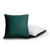 Gioia Casa Twin-Pack Teddy Sherpa European Pillowcases – Reversible, Zipper Closure, Machine Washable (65x65cm, Emerald Green)