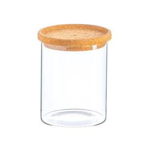 Argon Tableware Glass Storage Jar - Gold Lid - 750ml - Modern Round Scandi Organisation Container Glass Jar