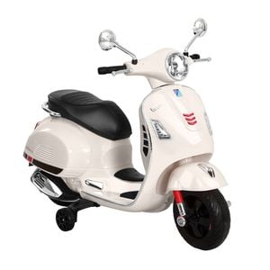Kids Electric Ride On Car Motorcycle Motorbike Vespa Licensed Gts White