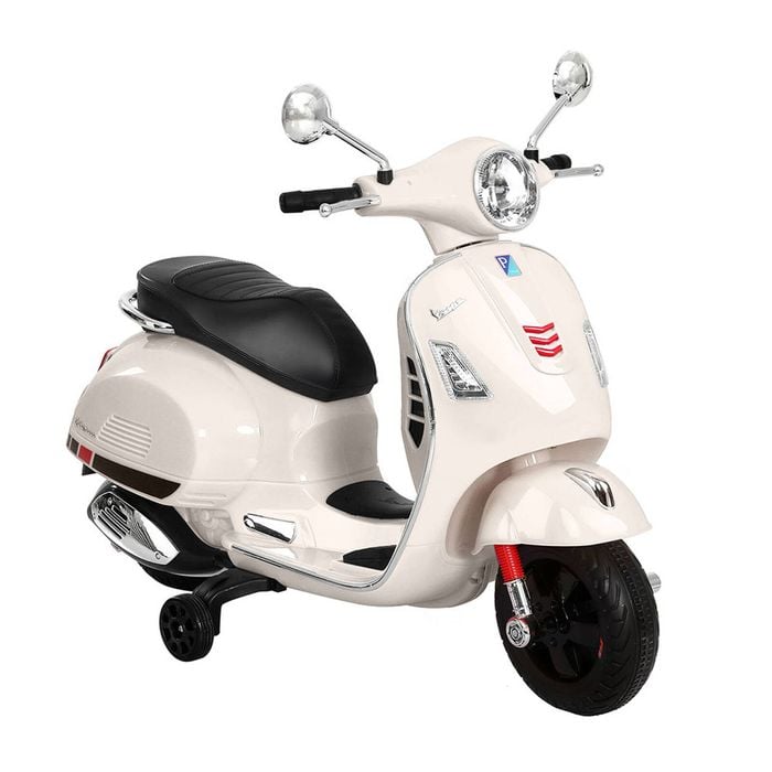 Kids Electric Ride On Car Motorcycle Motorbike Vespa Licensed Gts White