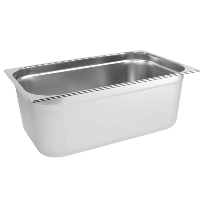 Vogue Gastronorm Tray Stainless Steel 1/1 200mm Deep Commercial Kitchen Food Storage