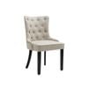 Will Diining Chair In Beige Fabric Seatpad And Solid Timber Legs In Black