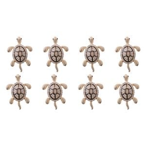 8PK LVD Magnet Diamonte Turtle Decorative Home Decor Ornament 3.5x5cm