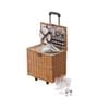 Ladelle Panama 4 Person Trolley Wheeled Woven Picnic Basket Portable Brown