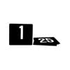 Trenton Table Numbers - Silver Numbers On Black - 1-25