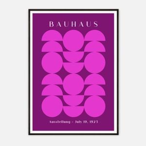 Galrie Bauhaus Geometric Art Print Modern Abstract Poster for Contemporary Spaces, Black Frame, 70 x 100cm (28 x 40inch)