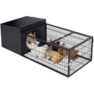 Advwin Rabbit Hutch 125x55cm Metal Rabbit Cage Guinea Pig Cage