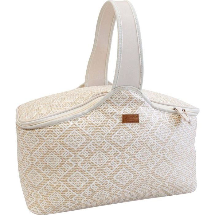 LVD Insulated Durable Amalfi Picnic Cooler Carry Bag 52x30cm White/Cream