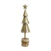 LVD Metal/Wood Xmas Tree On Stump Christmas Holiday Decor Medium 26.5cm Gold