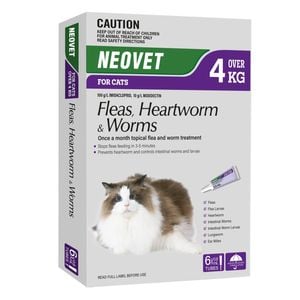 Neovet Flea And Worming For Cats Over 4kg Purple 6 Pack