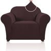 Smarcute 1 Seater High Stretch Jacquqard Textured Sofa Cover Brown