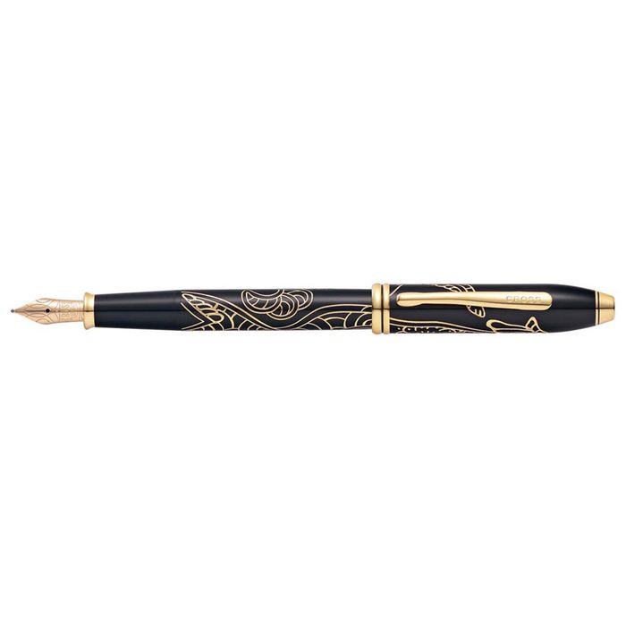 Cross Townsend Year Of Dog Fine Fountain Pen Stationery Writing Lacq/23kt Black