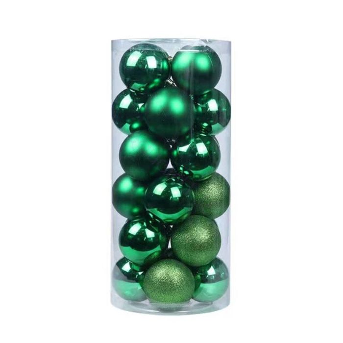 P&P Green Shatterproof Plastic Christmas Balls 3cm 24pcs Set