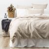 Renee Taylor Stone Washed 100% French Linen Natural Quilt Cover Set Queen