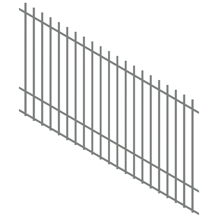 ProtectorAl 1201 - 2400 x 1500mm Palladium Silver Raked 16-30º Radiator Pool Fence Panel