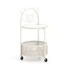 Costway 2-tier Round End Table Rolling Storage Cart W/lockable Wheels - White