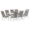FurnitureOkay Mosman 9-Piece Ceramic Outdoor Extendable Dining Setting - White