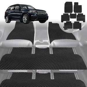 6D Diamond Car Floor Mats for BMW X5 2007-2013-Full Set-Black-Outback GT