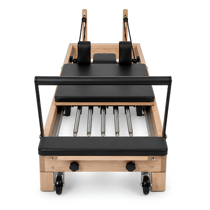 Foldable Oak Wood Pilates Reformer - Home Studio Edition, 6-Spring with Jump Board