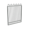 ProtectorAl 800 - 1200 x 1500mm Palladium Silver Aluminium Loop Top Pool Gate With Mid Rail