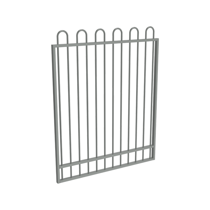 ProtectorAl 800 - 1200 x 1500mm Palladium Silver Aluminium Loop Top Pool Gate With Mid Rail