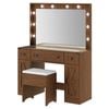 Levede Dressing Table Led Mirror Stool Set Vanity Desk 3 Drawer